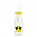 Butelka ze słomką 550 ml Zak! Design Smiley żółta