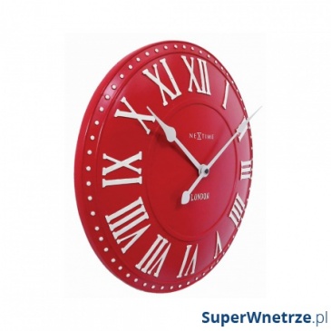 Zegar 34,5 cm NeXtime London Roman czerwony