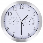 Zegar ścienny z higrometrem i termometrem, 30 cm, biały