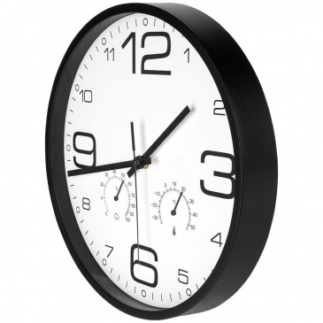 Zegar ścienny z termometrem i higrometrem biały 30 cm