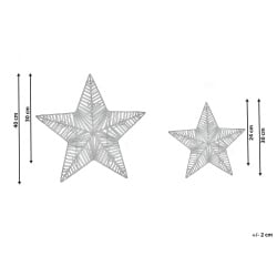 Zestaw 2 dekoracji świątecznych LED HAMPEN Gwiazda 24/30 cm Złoty