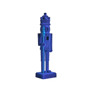 Zestaw 2 figurek dekoracyjnych FLATEY Dziadek do orzechów 40 cm Niebieski