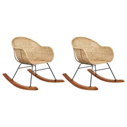 Zestaw 2 foteli bujanych lavinio rattan naturalny
