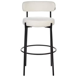 Zestaw 2 hokerów barowych allison boucle biały Zestaw 2 hokerów barowych allison boucle biały