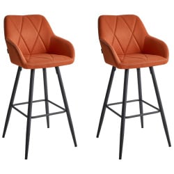 Zestaw 2 krzeseł barowych darien pomarańczowy