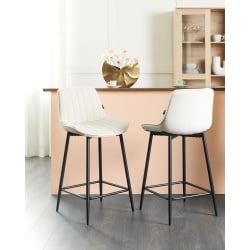 Zestaw 2 krzeseł barowych dubrovnik welur jasnobeżowy Zestaw 2 krzeseł barowych dubrovnik welur jasnobeżowy