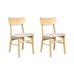 Zestaw 2 krzeseł do jadalni ANOKA Drewno Jasny brąz/ beżowy Zestaw 2 krzeseł do jadalni ANOKA Drewno Jasny brąz/ beżowy