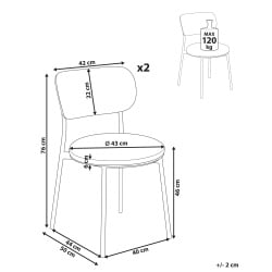 Zestaw 2 krzeseł do jadalni CASEY Miętowy