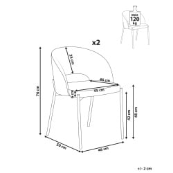 Zestaw 2 krzeseł do jadalni PENNY  Błękitny