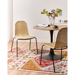 Zestaw 2 krzeseł do jadalni ROXTON Rattan Naturalny Zestaw 2 krzeseł do jadalni ROXTON Rattan Naturalny