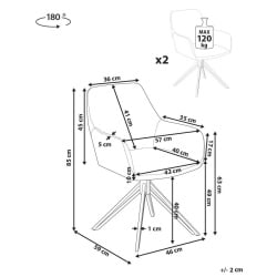 Zestaw 2 krzeseł do jadalni SANSARC Ekoskóra Beżowy