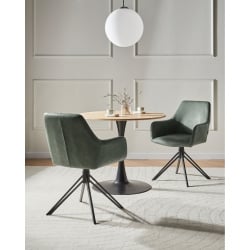 Zestaw 2 krzeseł do jadalni SANSARC Ekoskóra Ciemnozielony