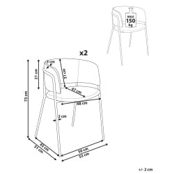 Zestaw 2 krzeseł do jadalni SPRINGER Szenil Jasnobeżowy