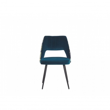 Zestaw 2 krzeseł do jadalni welurowy niebieski ANSLEY