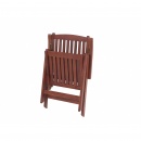 Zestaw 2 krzeseł ogrodowych drewnianych z białymi poduszkami TOSCANA