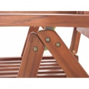 Zestaw 2 krzeseł ogrodowych drewnianych z niebieskimi poduszkami TOSCANA