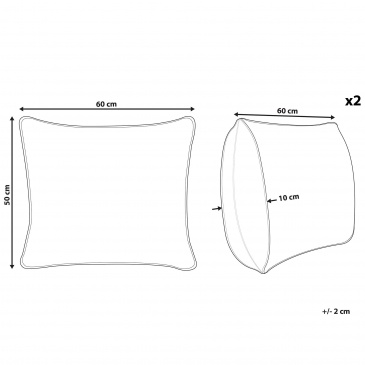 Zestaw 2 poduszek bawełnianych 50 x 60 cm KHARTAPHU