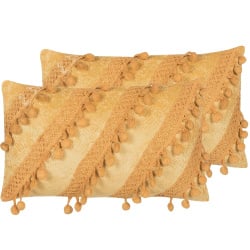 Zestaw 2 poduszek dekoracyjnych 30 x 50 cm żółty AYROOR