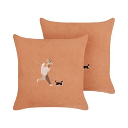 Zestaw 2 poduszek dekoracyjnych MARIGOLD 45 x 45 cm Pomarańczowy Jednolity