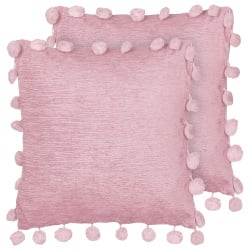 Zestaw 2 poduszek jednolity jasmine 45 x 45 cm różowy Zestaw 2 poduszek jednolity jasmine 45 x 45 cm różowy