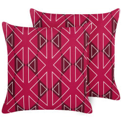 Zestaw 2 poduszek mezzano 45 x 45 cm geometryczny różowy