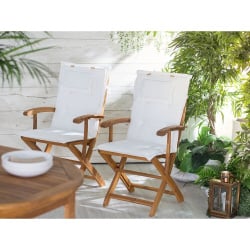 Zestaw 2 poduszek na krzesła ogrodowe biały MAUI