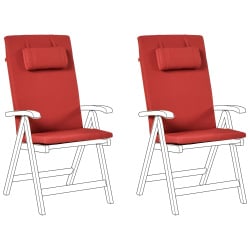 Zestaw 2 poduszek siedziskowych/oparciowych JAVA/AMANTEA PREMIUM 50 x 70 cm Czerwony