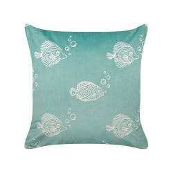 Zestaw 2 poduszek wzór zwierzęcy solidago welur 45 x 45 cm zielony Zestaw 2 poduszek wzór zwierzęcy solidago welur 45 x 45 cm zielony