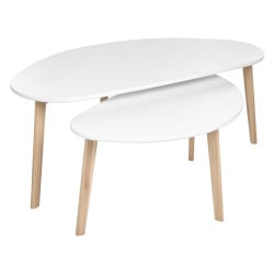 Zestaw 2 stolików kawowych FLY Biały