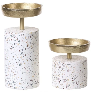 Zestaw 2 świeczników kaengan kamień 13/24 cm złoty Zestaw 2 świeczników kaengan kamień 13/24 cm złoty