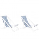 Zestaw 2 tkanin leżakowych biało-niebieski ANZIO / AVELLINO