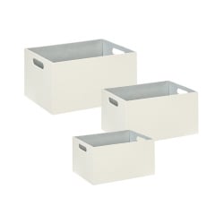 Zestaw 3 pudełek LARSA Ekoskóra Beżowy