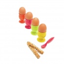 Zestaw 4 kieliszków na jajka + łyżeczki Zak! Designs multikolor