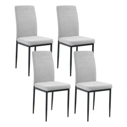 Zestaw 4 krzeseł do jadalni RINER  Szary