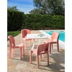 Zestaw 4 krzeseł ogrodowych BETIM Koralowy Zestaw 4 krzeseł ogrodowych BETIM Koralowy