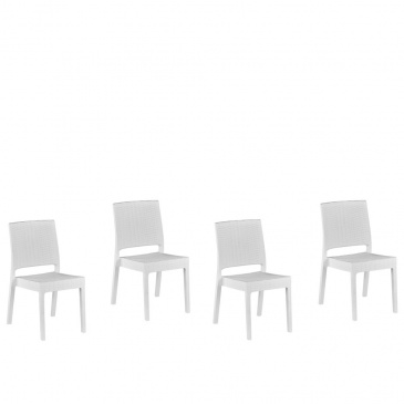Zestaw 4 krzeseł ogrodowych biały FOSSANO