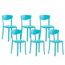 Zestaw 6 krzeseł do jadalni niebieski VIESTE