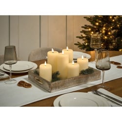Zestaw 6 świec LED NOISETTE 10/16 cm Złamana biel