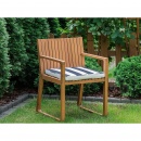 Zestaw 8 krzeseł ogrodowych drewnianych z poduszkami niebiesko-białymi SASSARI