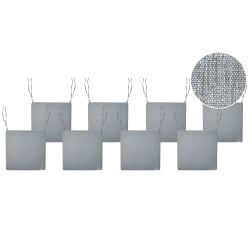 Zestaw 8 poduszek na krzesło ogrodowe SASSARI PREMIUM 46 x 46 cm Szary melanż