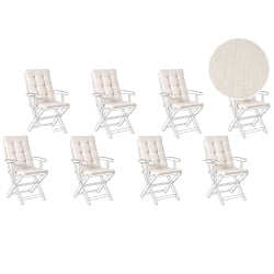 Zestaw 8 poduszek siedziskowych/oparciowych MAUI PREMIUM Jasnobeżowy