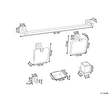 Zestaw akcesoriów toaletowych 6 elementów UVITA Z uchwytami i haczykami na ręczniki Czarny