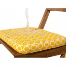 Zestaw balkonowy drewniany z poduszkami żółty wzór FIJI