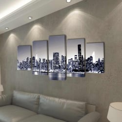 Zestaw biało czarnych obrazów Canvas 100 x 50 cm Nowy Jork Zestaw biało czarnych obrazów Canvas 100 x 50 cm Nowy Jork