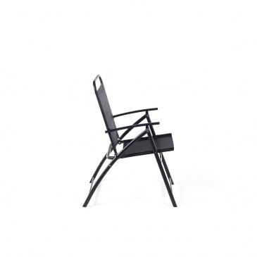 Zestaw do ogrodu 4 krzesła czarne aluminiowe składane LIVO