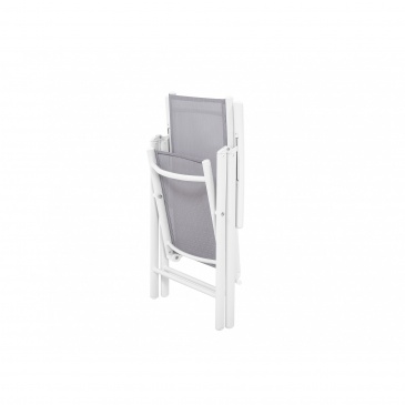 Zestaw do ogrodu 6 krzeseł szare aluminiowe regulowane CATANIA