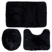 Zestaw dywaników łazienkowych czarny 3 el.