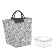Zestaw lunch box i torba termiczna szare