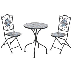 Zestaw mebli balkonowych Składane AGGIUS Metal Czarny