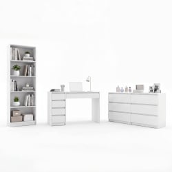 Zestaw Mebli Biurko Arto + Komoda Malwa M6 + Regał R60 BIEL Do Pokoju Biura